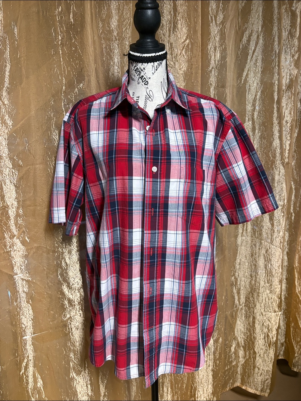 George Red and Navy Plaid Casual Shirt